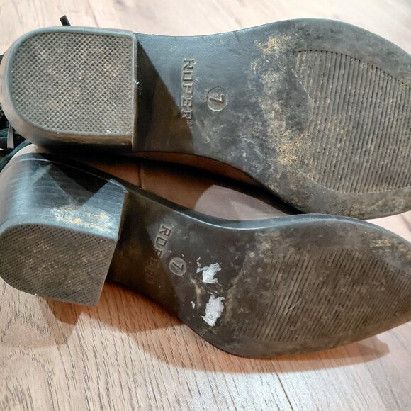 Ropers Womens Fringe Booties Western Cowboy Size 7 Brown - Picture 4 of 6